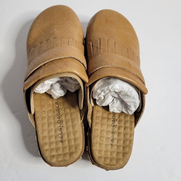 KELSI DAGGER Leather Hobby Studded Clogs Women Size 5.5 - Picture 6 of 14